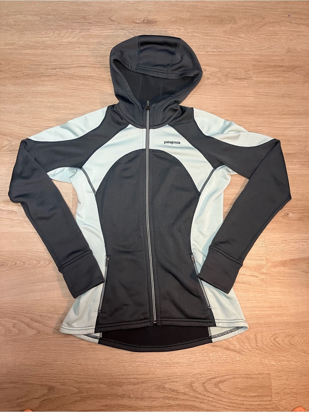 women's Patagonia Rhythm colorblock fleece hoodie size M